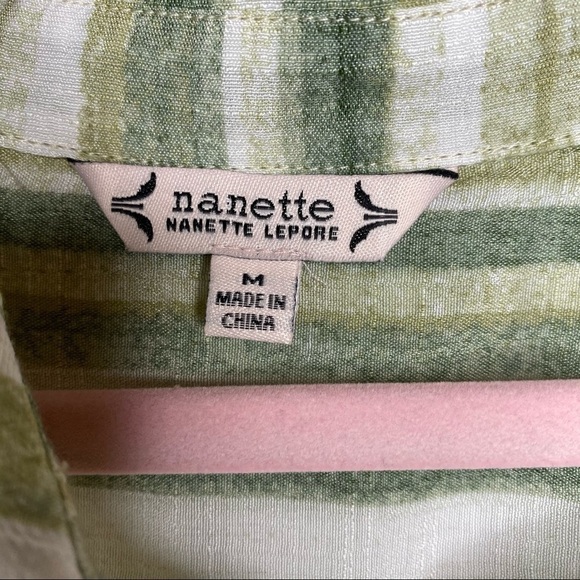 Nanette Lepore Green Sage Striped Tunic Size M - Picture 5 of 6